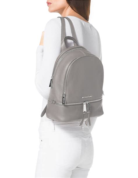 michael kors rhea zip small backpack pearl gray|michael michael kors rhea zip small backpack pearl grey.